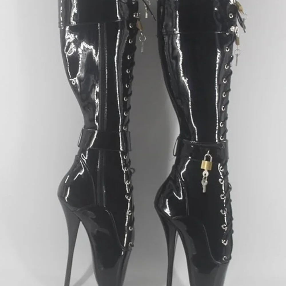 Womens Padlocks Ballet Boots - Picture 5 of 5